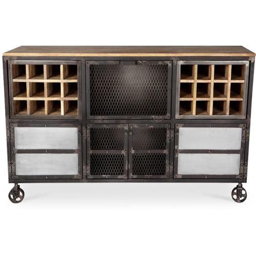 Armário para vinhos com rodas - Design industrial - Davo