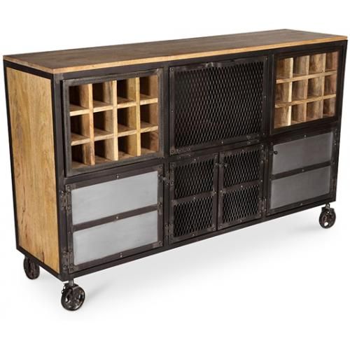 Armário para vinhos com rodas - Design industrial - Davo