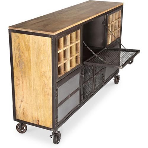Armário para vinhos com rodas - Design industrial - Davo