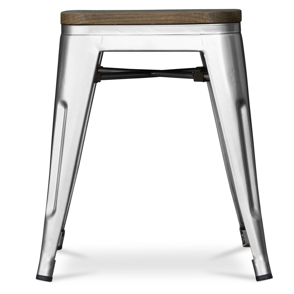Tamborete Bistrot Metalix de madeira - Metal - 45 cm