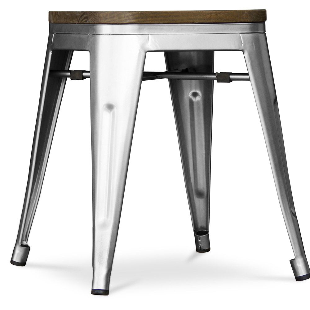Tamborete Bistrot Metalix de madeira - Metal - 45 cm