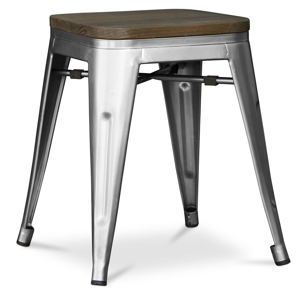 Tamborete Bistrot Metalix de madeira - Metal - 45 cm