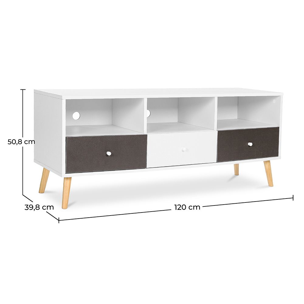 Móvel de TV de Madeira - Design Escandinavo - Quenby 