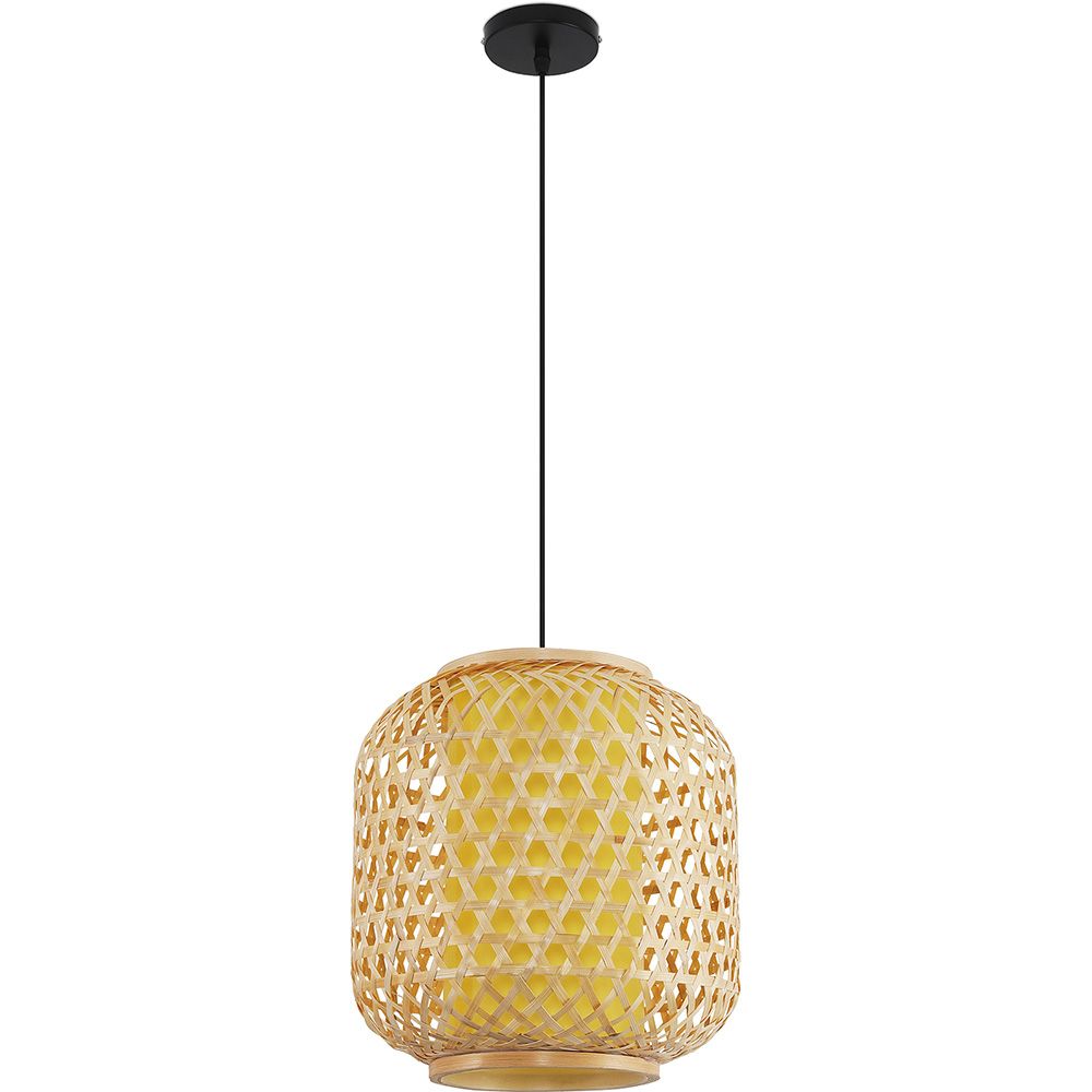 Luminária de teto de bambu - Luminária pendente de estilo Boho Bali - Karen