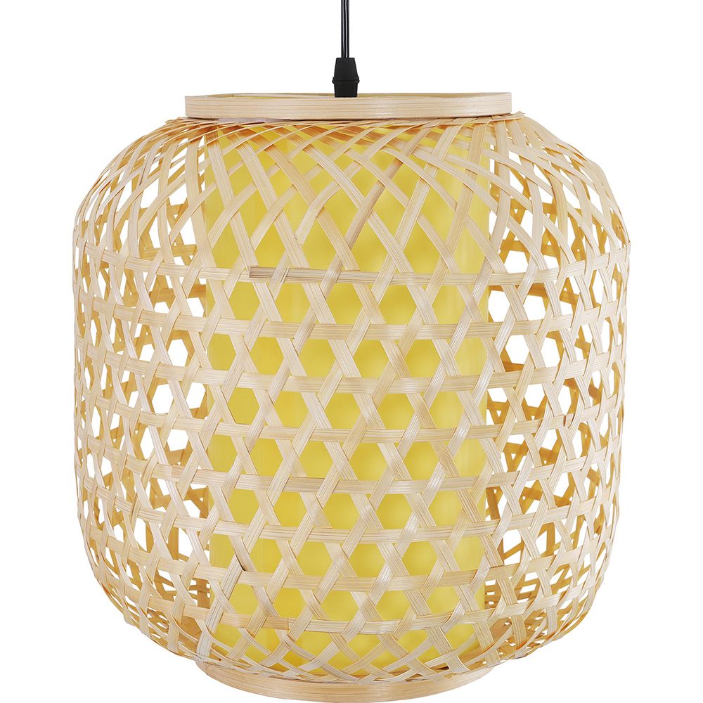 Luminária de teto de bambu - Luminária pendente de estilo Boho Bali - Karen