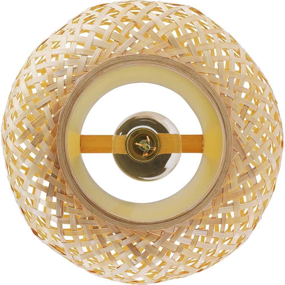 Luminária de teto de bambu - Luminária pendente de estilo Boho Bali - Karen