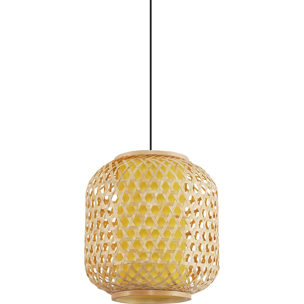 Luminária de teto de bambu - Luminária pendente de estilo Boho Bali - Karen