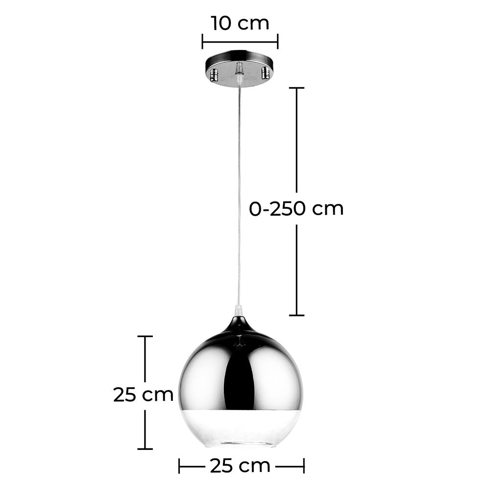 Candeeiro Reflexion - 25 cm - Metal Cromado