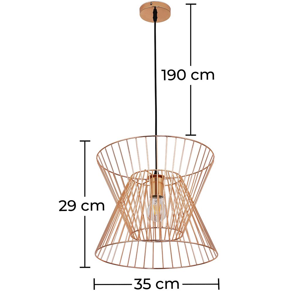 Luminária de teto retrô - Luminária pendente de Desenho - Lena
