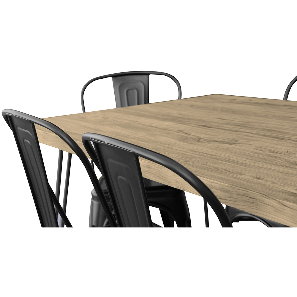 Mesa de Jantar Grampo para Cabelo 150x90 + X6 Cadeira Bistrot Metalix 