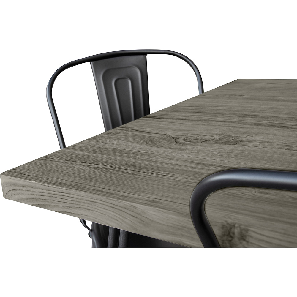 Mesa de Jantar Hairpin grey 120x90 + X4 Cadeira Bistrot Metalix 