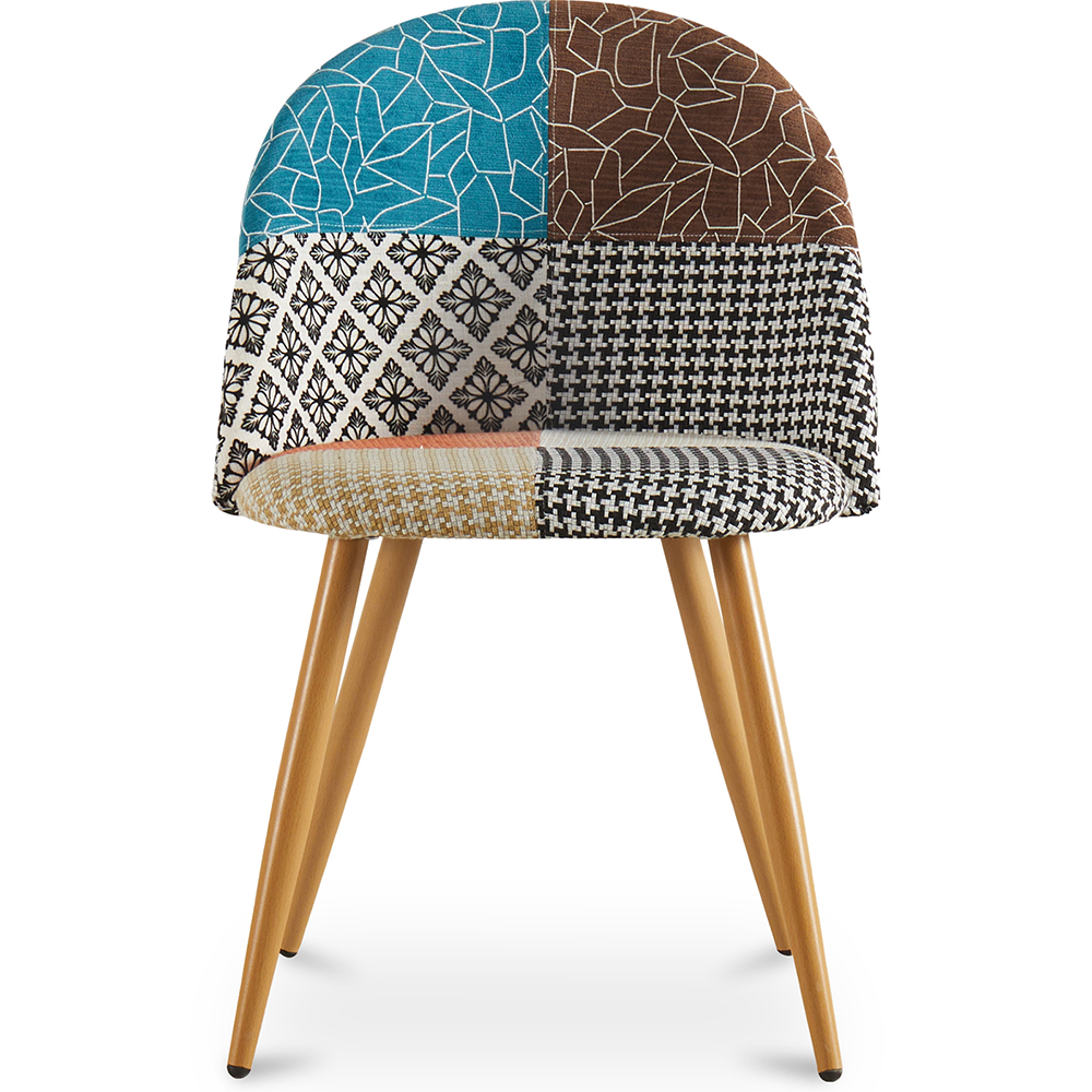 Cadeira de Sala de Jantar Estofada Patchwork Vintage Escandinava - Bennett Amy