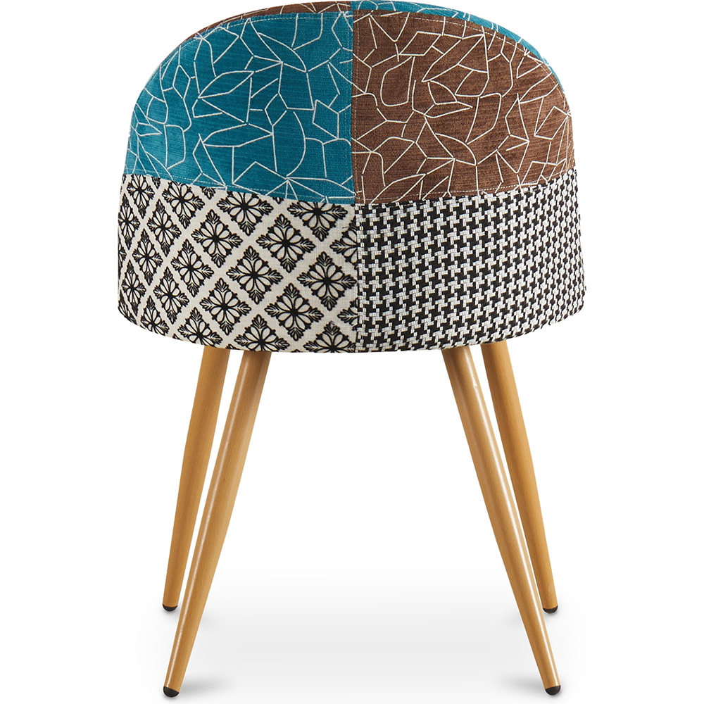 Cadeira de Sala de Jantar Estofada Patchwork Vintage Escandinava - Bennett Amy