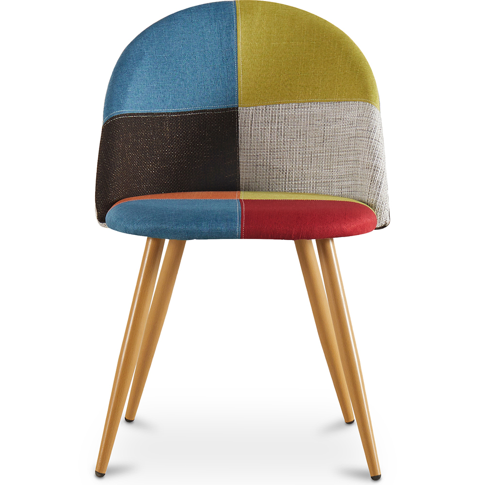 Cadeira de Sala de Jantar Vintage Estofada Patchwork design Escandinavo - Bennett Fiona