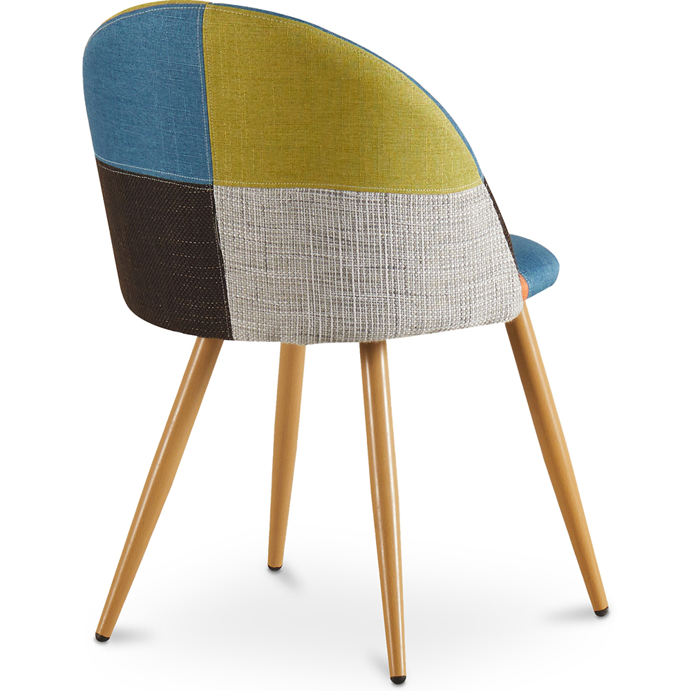 Cadeira de Sala de Jantar Vintage Estofada Patchwork design Escandinavo - Bennett Fiona