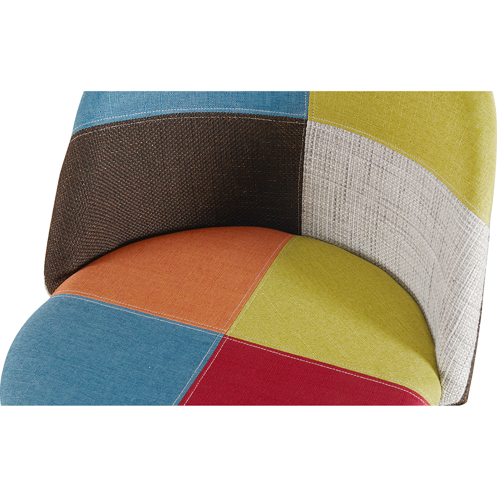 Cadeira de Sala de Jantar Vintage Estofada Patchwork design Escandinavo - Bennett Fiona