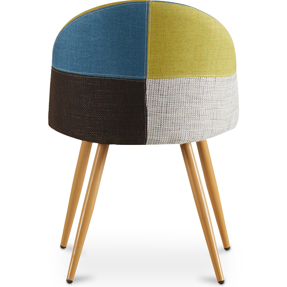 Cadeira de Sala de Jantar Vintage Estofada Patchwork design Escandinavo - Bennett Fiona