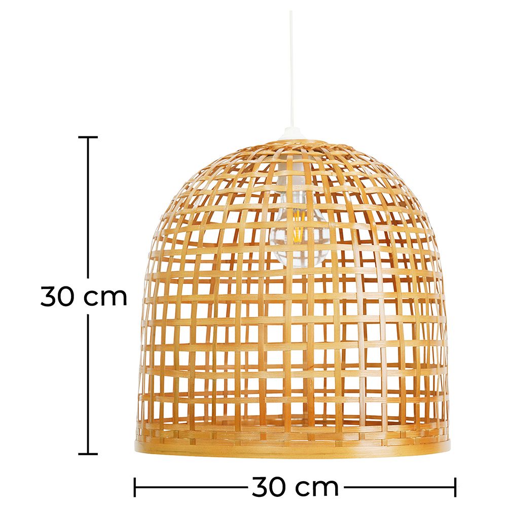 Candeeiro Suspenso de Bambu Natural Estilo Boho Bali - Suong