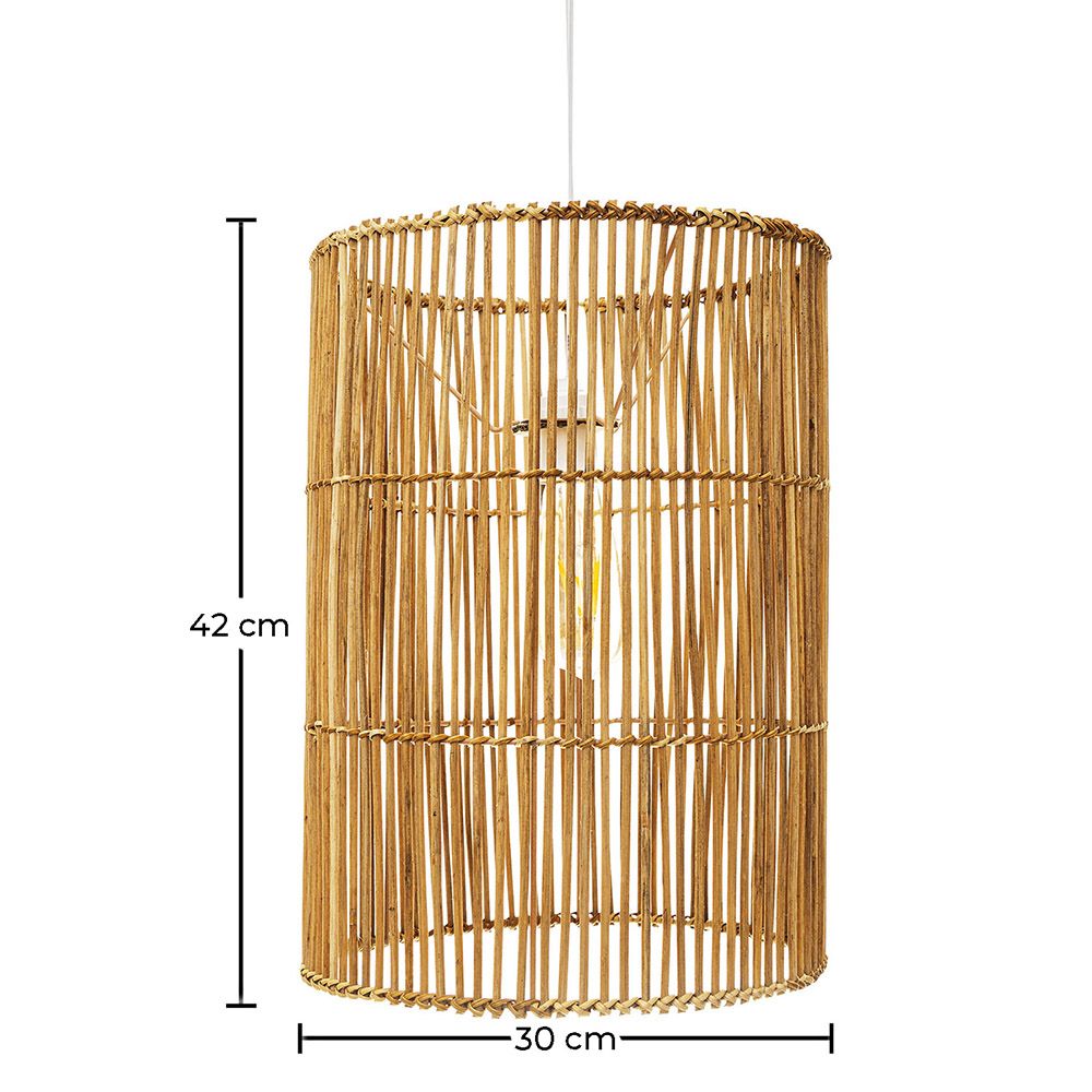 Candeeiro Suspenso de Rattan Natural Estilo Boho Bali - Deing