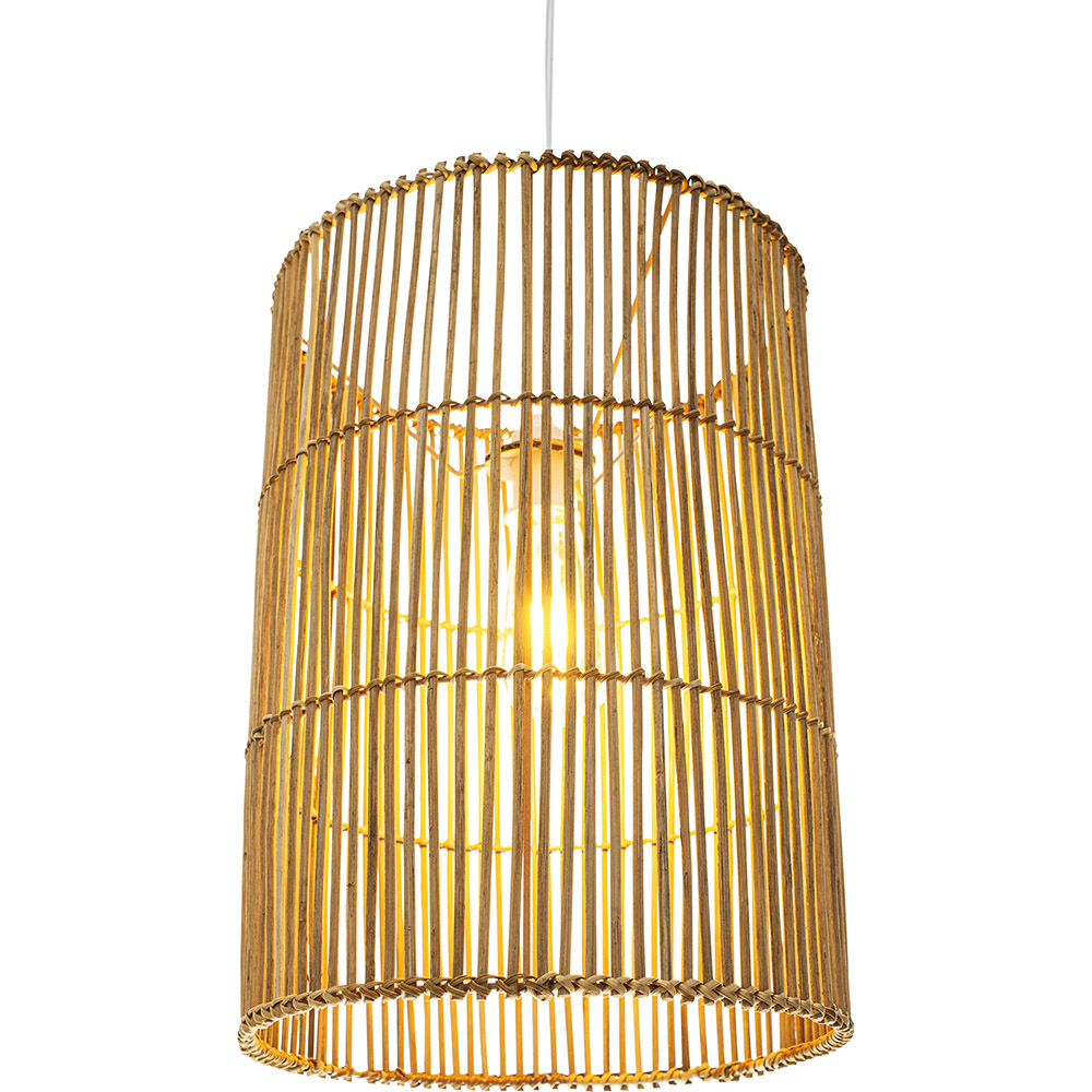 Candeeiro Suspenso de Rattan Natural Estilo Boho Bali - Deing