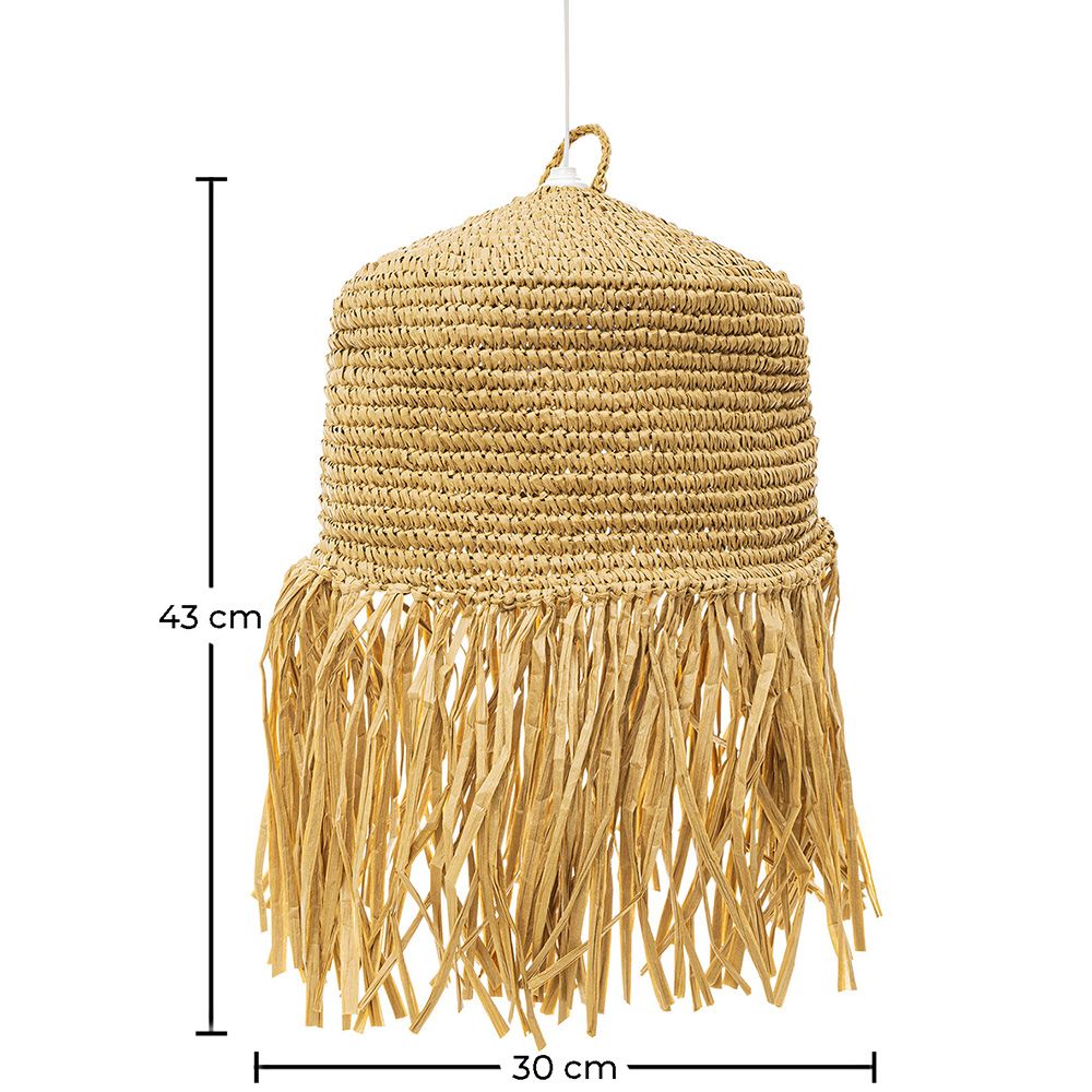 Candeeiro Suspenso de Ráfia Natural Estilo Boho Bali - Hiue