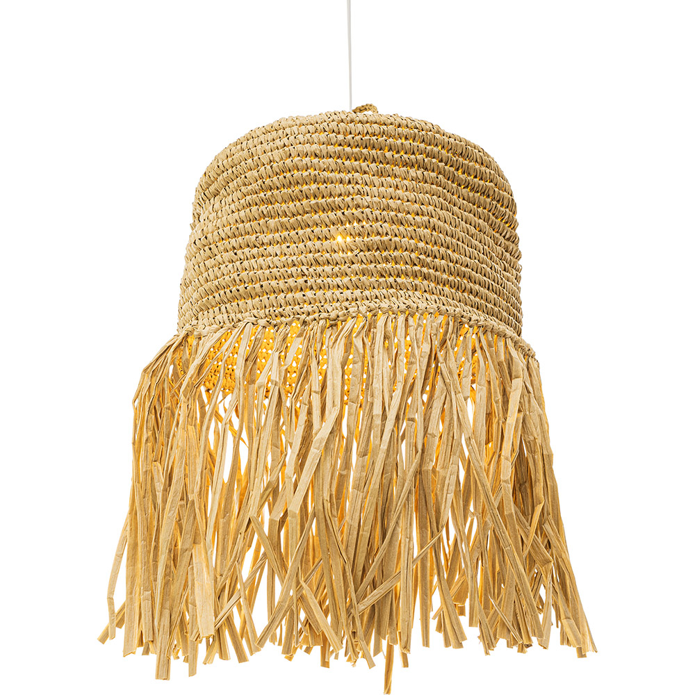 Candeeiro Suspenso de Ráfia Natural Estilo Boho Bali - Hiue