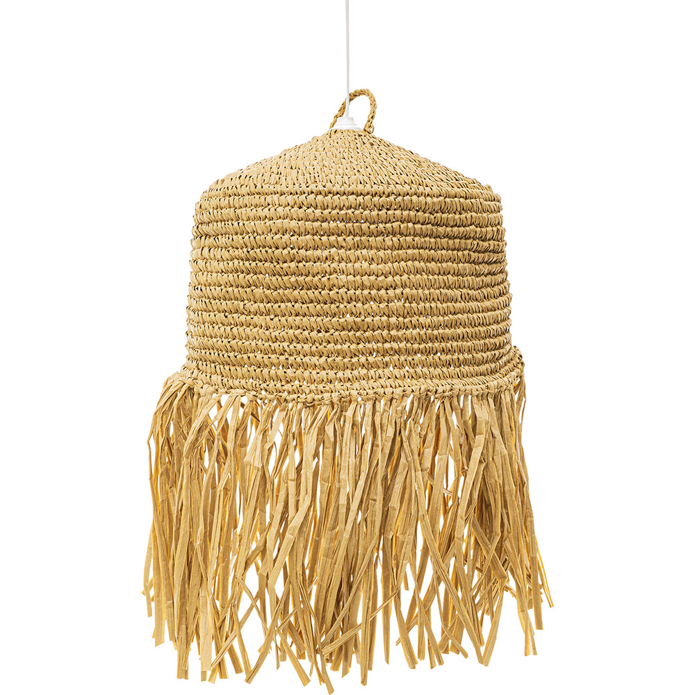 Candeeiro Suspenso de Ráfia Natural Estilo Boho Bali - Hiue