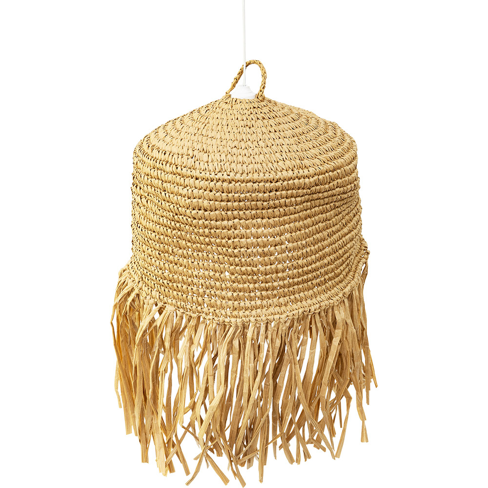 Candeeiro Suspenso de Ráfia Natural Estilo Boho Bali - Hiue