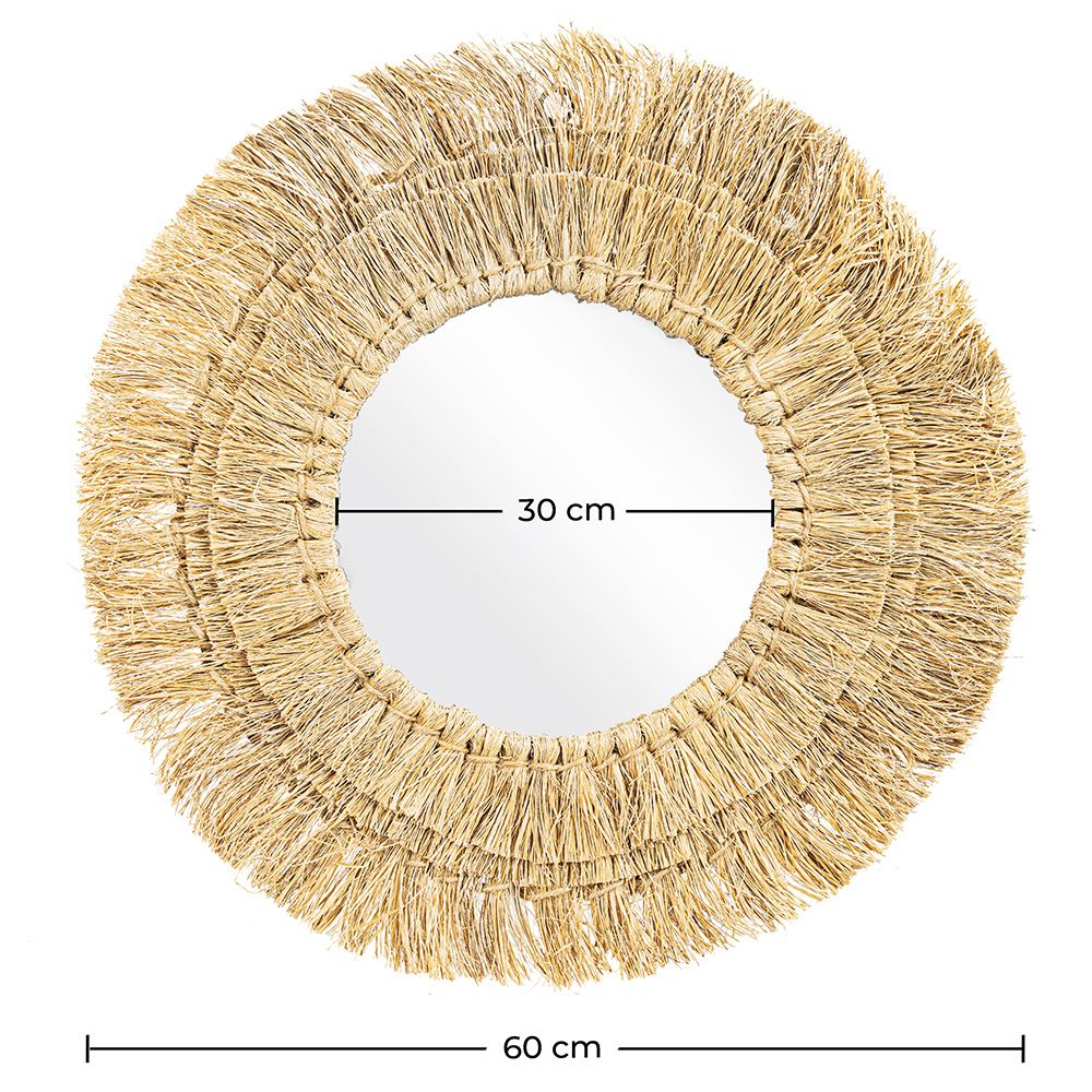  Espelho de Parede - Design Redondo Boho Bali (60 cm) - Qui
