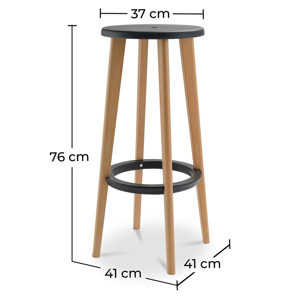 Tamborete de bar Cesar 76cm  - Madeira