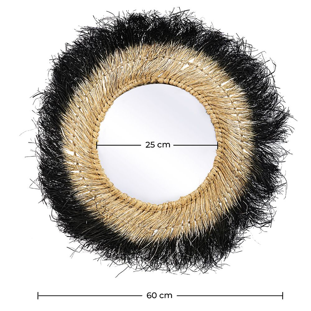  Espelho de Parede - Design Redondo Boho Bali (60 cm) - Melu