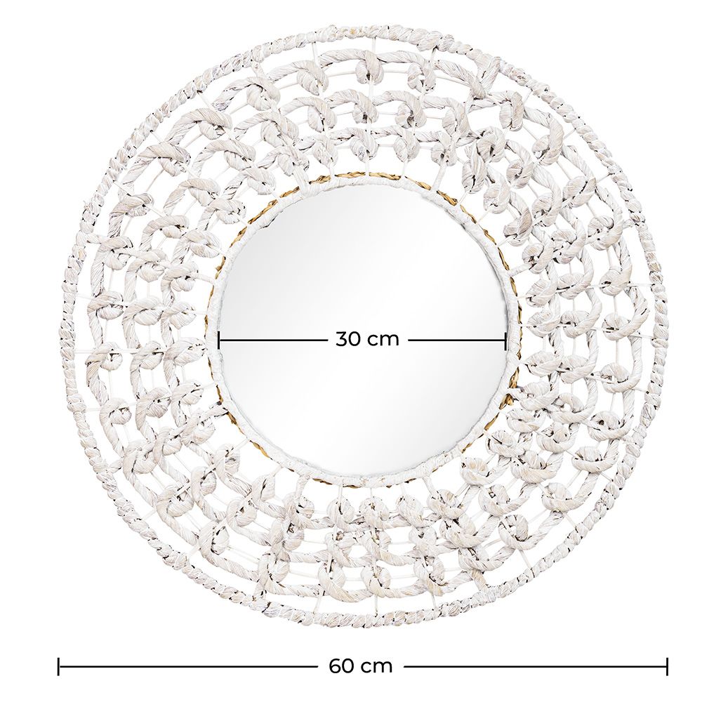  Espelho de Parede - Design Redondo Boho Bali (60 cm) - Chiua