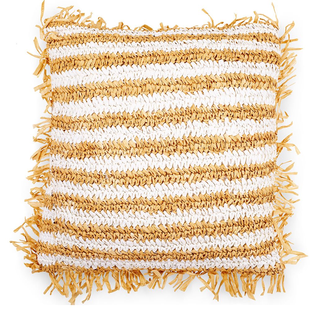 Almofada Quadrada estilo Boho Bali em Papel Ráfia fronha + enchimento - Candice