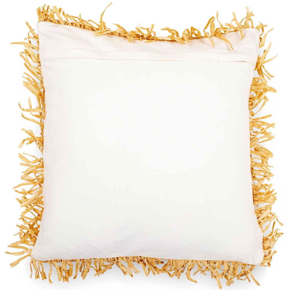 Almofada Quadrada estilo Boho Bali em Papel Ráfia fronha + enchimento - Candice