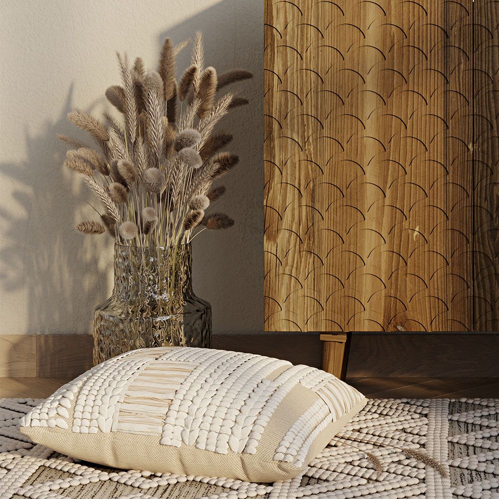 Almofada Quadrada estilo Boho Bali em Fio reciclado fronha + enchimento - Chloe