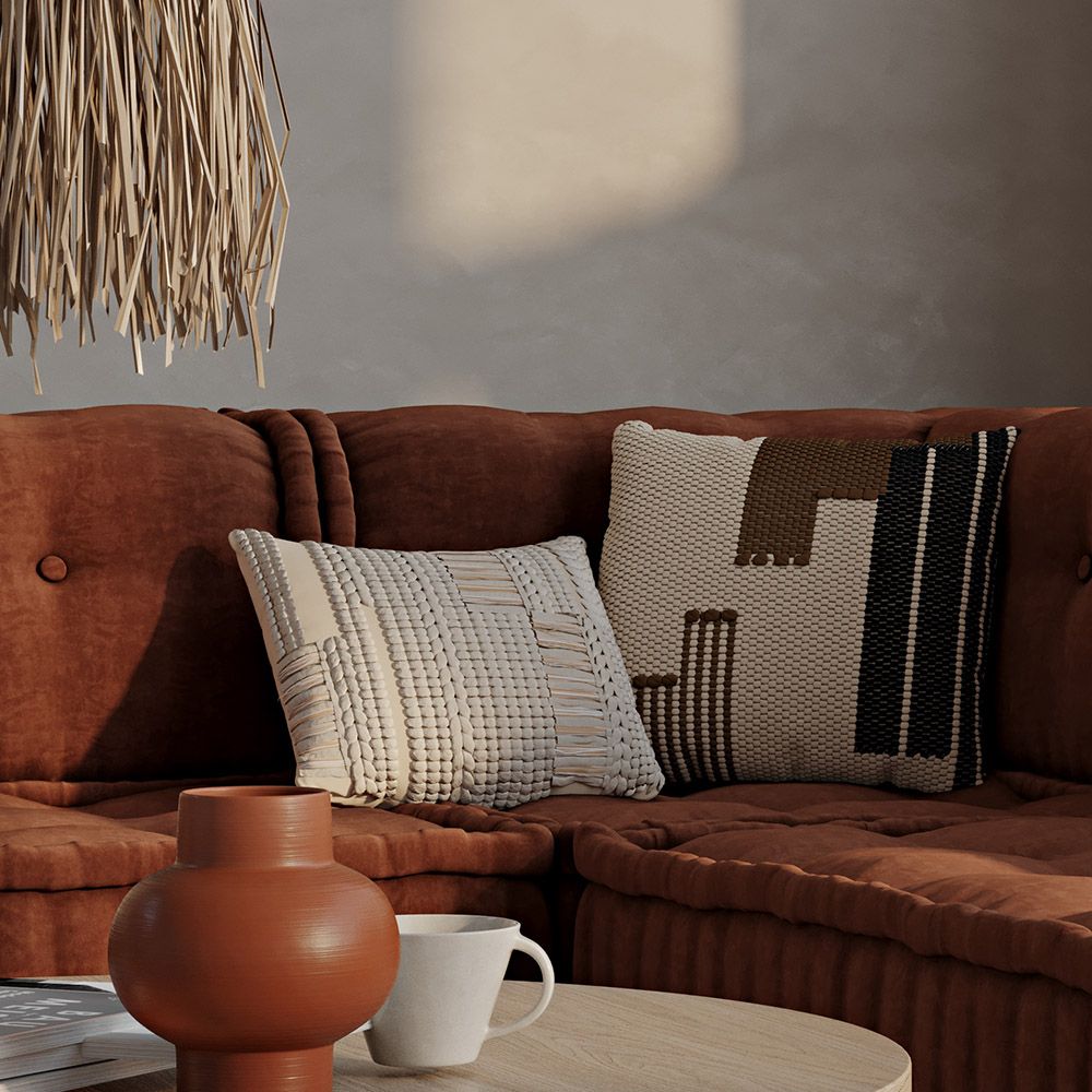 Almofada Quadrada estilo Boho Bali em Fio reciclado fronha + enchimento - Chloe