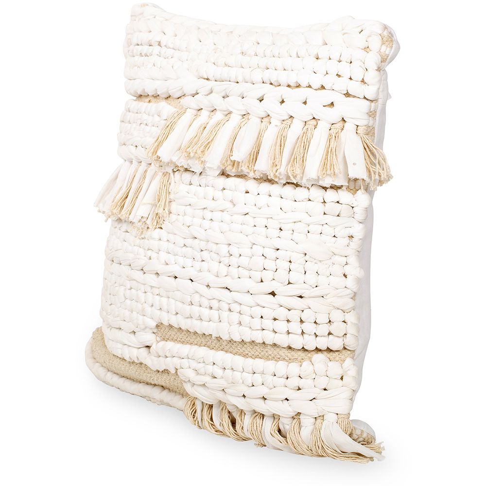 Almofada Quadrada estilo Boho Bali em Fio reciclado fronha + enchimento - Chloe