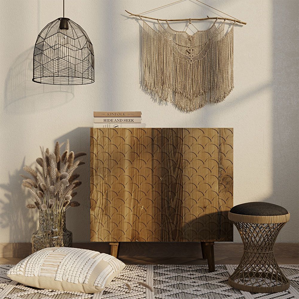 Almofada Quadrada estilo Boho Bali em Fio reciclado fronha + enchimento - Chloe