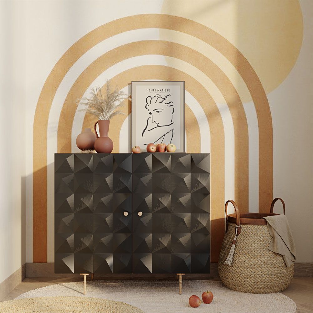 Aparador de Design em Madeira - Preto - Yab 