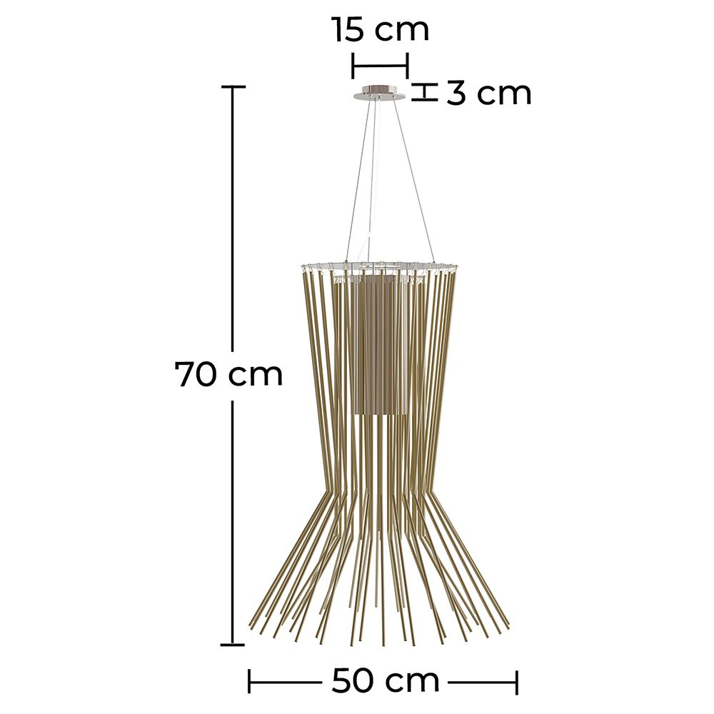 Luminária de teto dourada - Pendente de design - Cosmo