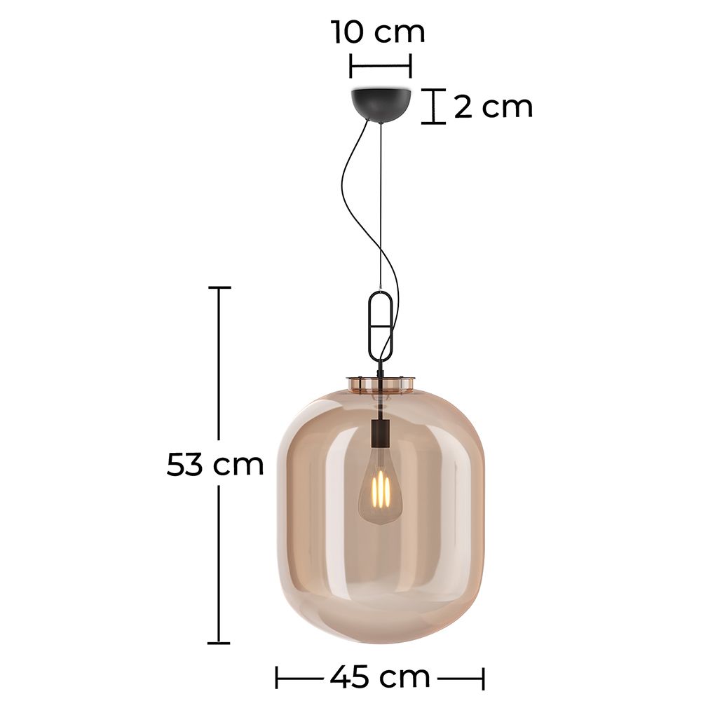 Candeeiro suspenso design moderno de metal e vidro - Crada - Grande