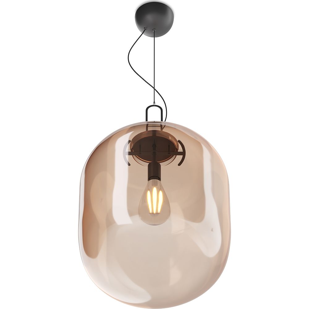 Candeeiro suspenso design moderno de metal e vidro - Crada - Grande