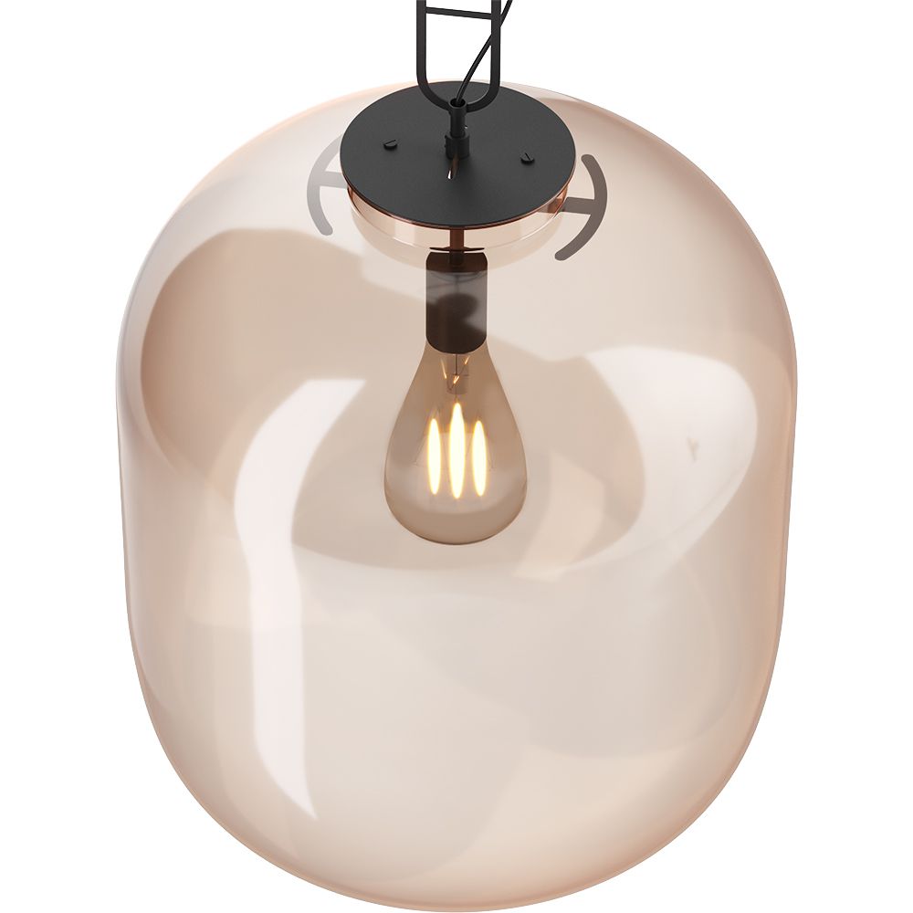 Candeeiro suspenso design moderno de metal e vidro - Crada - Grande