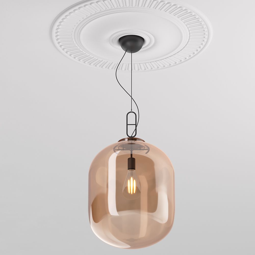 Candeeiro suspenso design moderno de metal e vidro - Crada - Grande