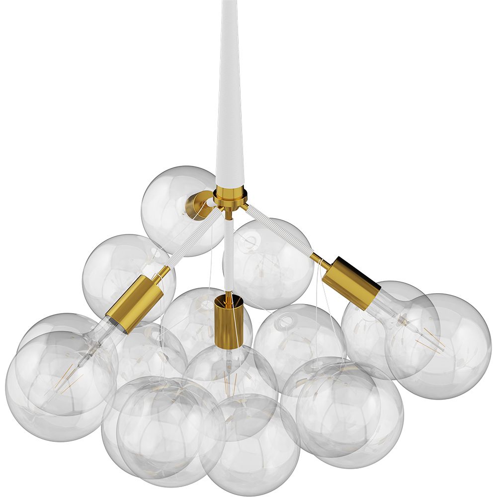 Luminária de teto de bolas de vidro - Pendente de Desenho - 12 globos - Plaus