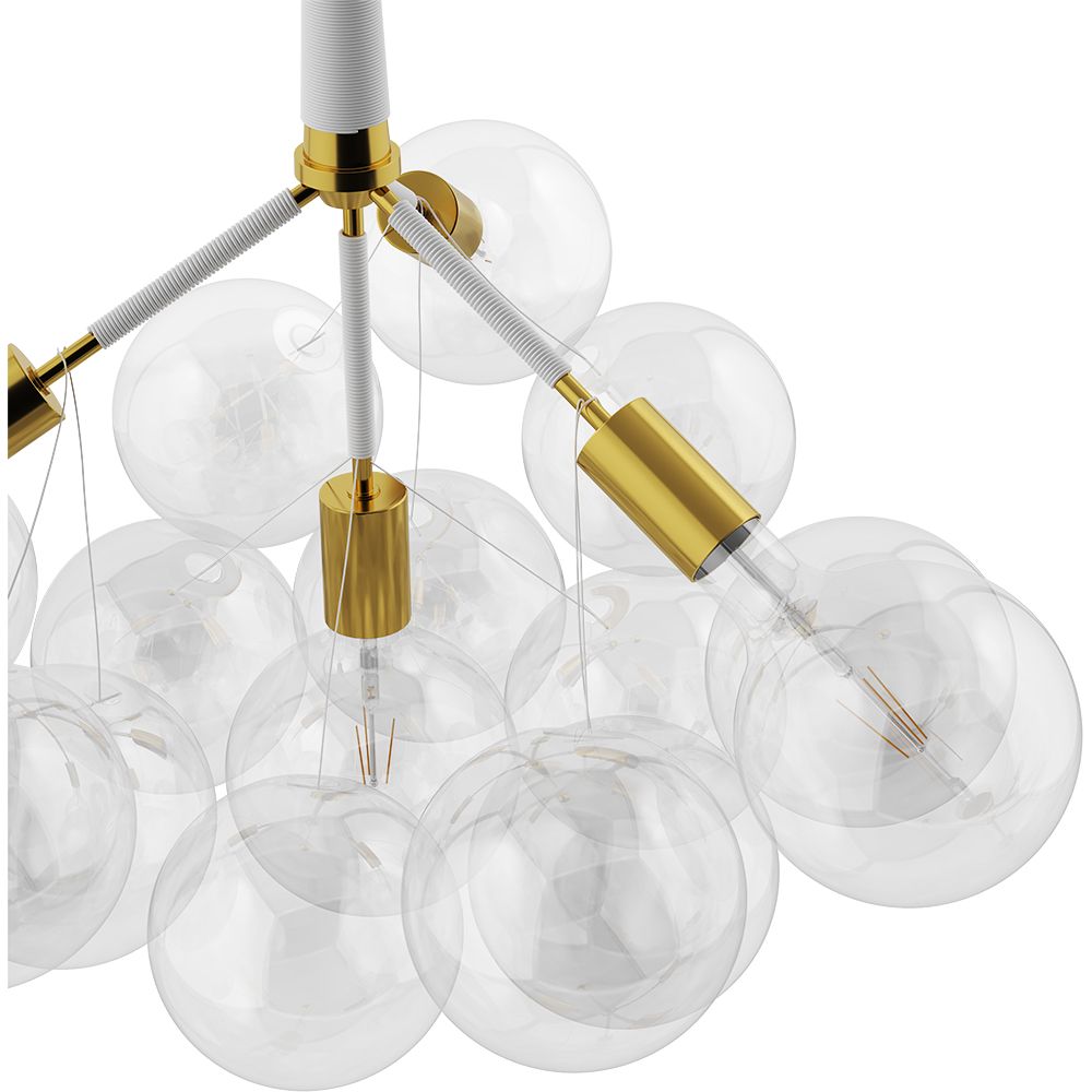 Luminária de teto de bolas de vidro - Pendente de Desenho - 12 globos - Plaus