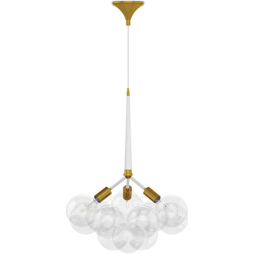 Candeeiro suspenso design moderno 9 globos de vidro - Plaus
