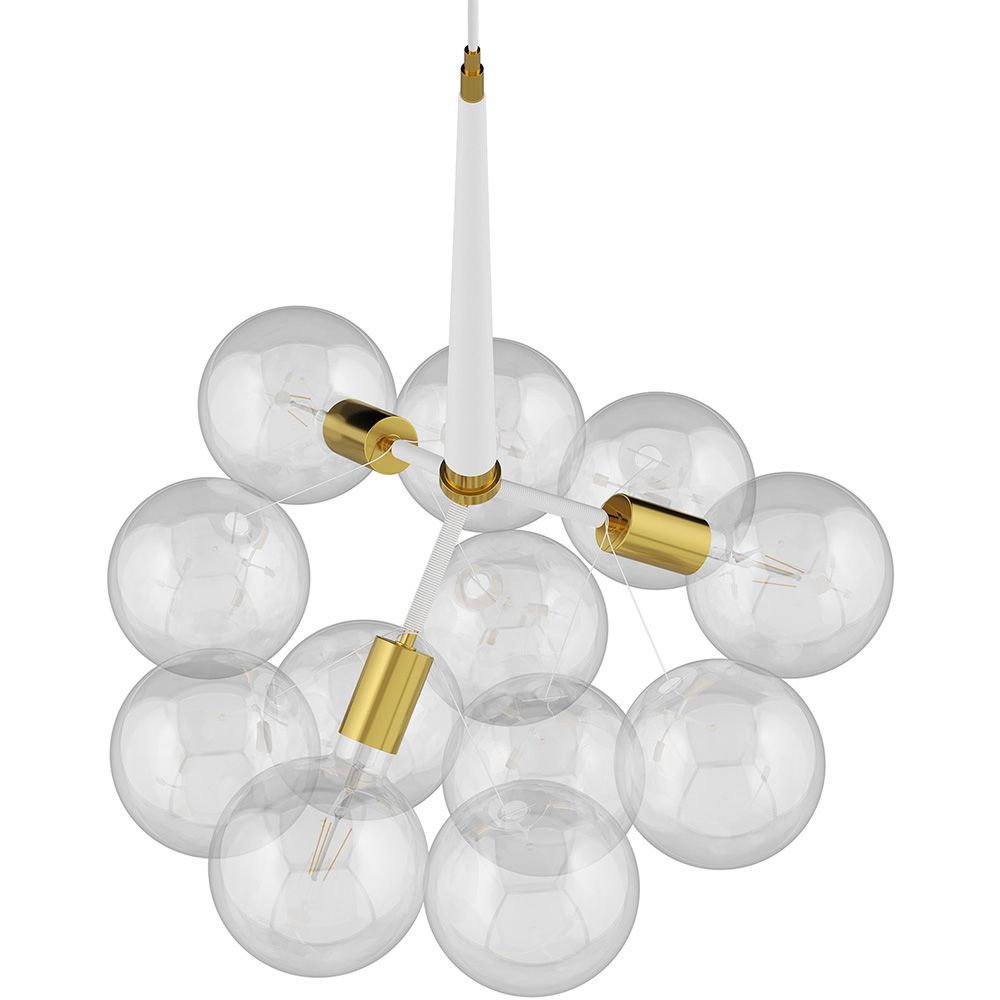 Candeeiro suspenso design moderno 9 globos de vidro - Plaus