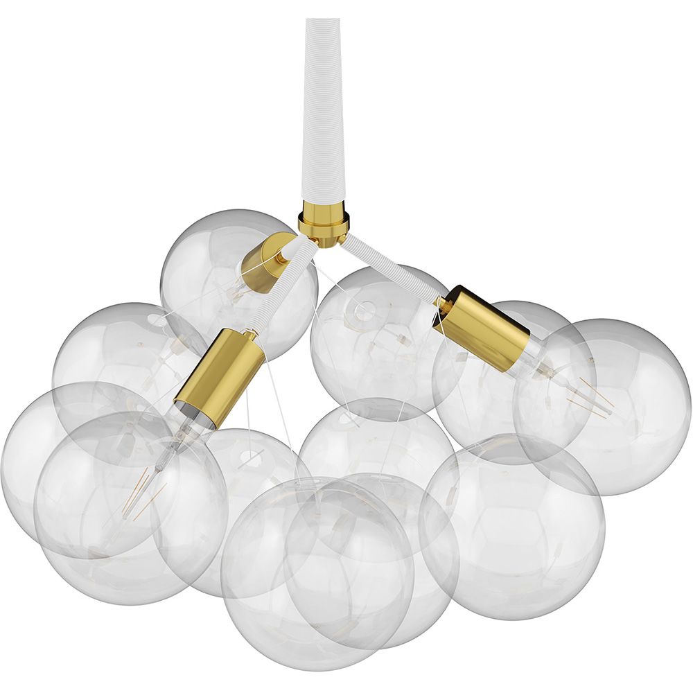 Candeeiro suspenso design moderno 9 globos de vidro - Plaus