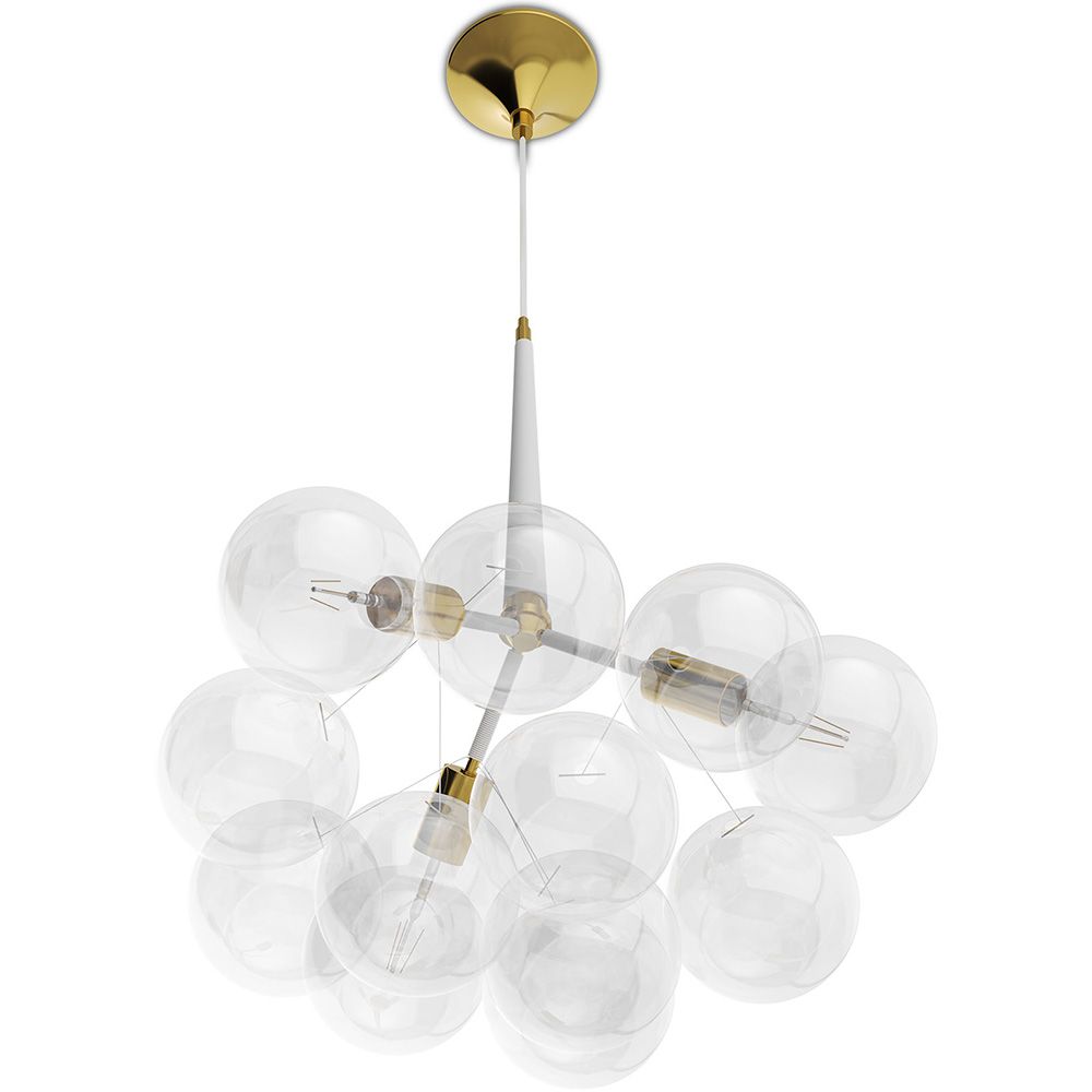 Candeeiro suspenso design moderno 9 globos de vidro - Plaus